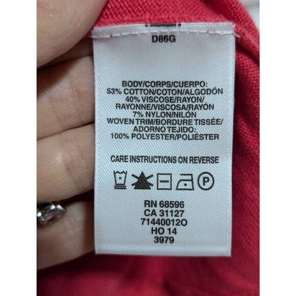 DKNYC Women's Tulip Coral Boat Neck Super Soft Ruffle Edge Hem Sweater Large NWT - Picture 6 of 8